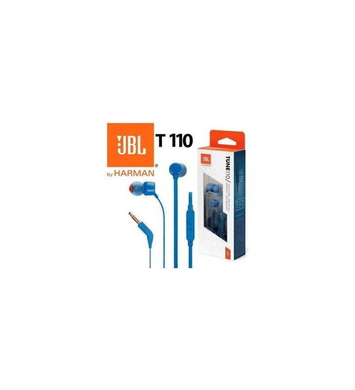 JBL Auricolari Wired Filo Tune 110 T110 Jack 3.5mm Blue