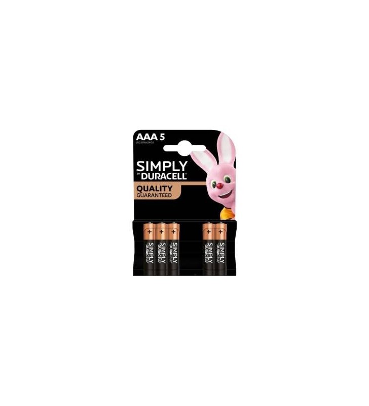 Duracell Simply Batterie 5pz MiniStilo LR03 MN2400 AAA 1Conf