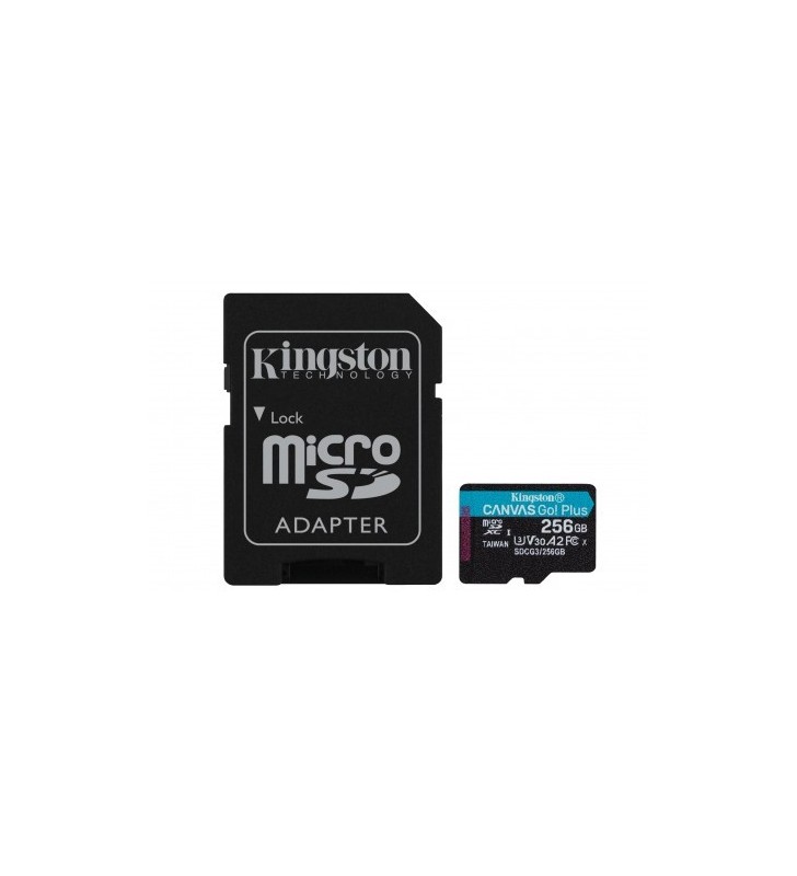 MICRO SD KINGSTON 256 GB CANVAS GO PLUS (SDCG3/256GB) CLASS 10 (CON ADATTATORE)