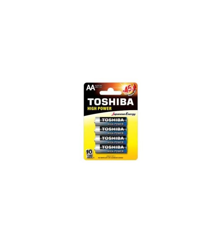 (1 Confezione) Toshiba Batterie 4pz Stilo LR6GCP BP-4 AA Alcaline