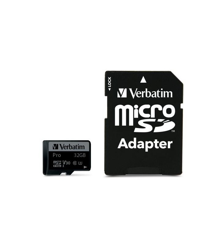 MICRO SD  VERBATIM 32 GB U3 (47041) CLASS 10 (CON ADATTATORE)