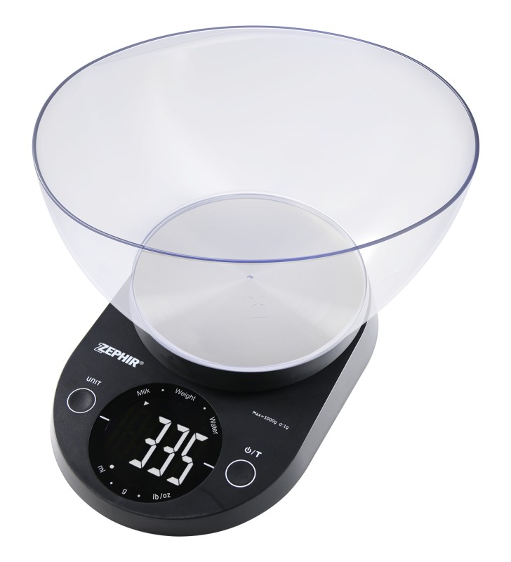 ZEPHIR BILANCIA DA CUCINA DIGITALE CON VASSOIO XL 5KG NERO ZHS511