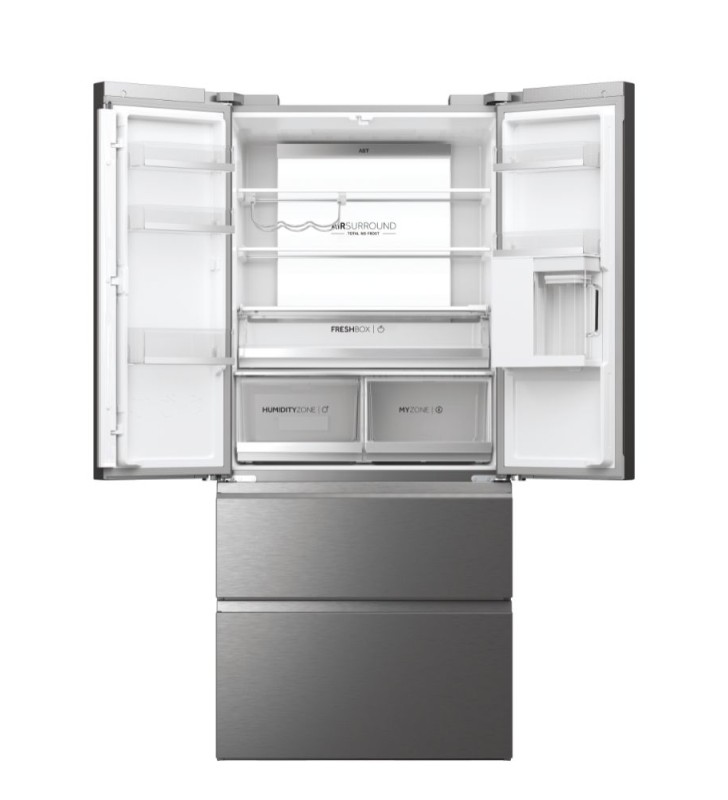 Haier FD 83 Serie 7 HFW7819EWMP frigorifero side-by-side Libera installazione 537 L E Platino, Acciaio inox