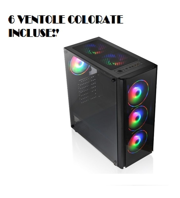 CASE GAMING TX-192-11 M-ATX CON 6 VENTOLE COLORATE INCLUSE