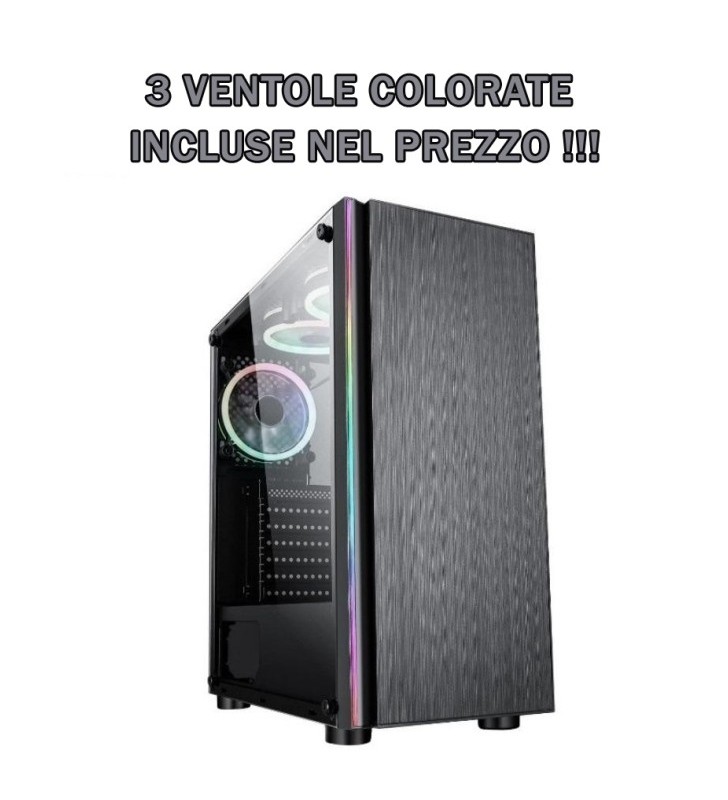 CASE GAMING TX-192-13 M-ATX CON 3 VENTOLE COLORATE INCLUSE